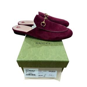 Gucci Women's Princetown Mules Violet Suede Horsebit sz. 42EU